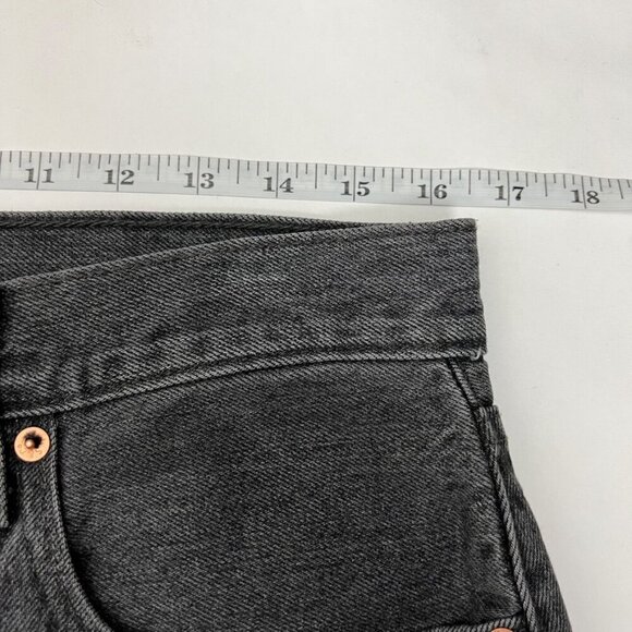 Levi's Skirt Women's Size 30 Black Wash Rigid Denim Side Slit Jean Midi Classic - Picture 9 of 15